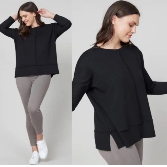 Spanx Black Pullover Sweater 3/4 Sleeve Size Small 465 - Picture 2 of 11